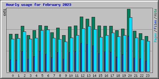 Hourly usage for February 2023