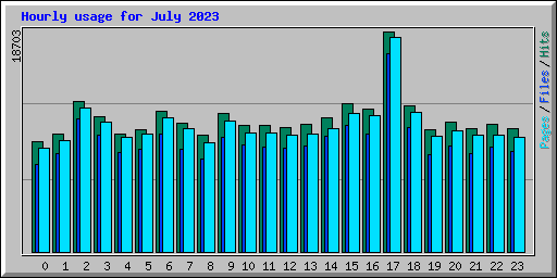 Hourly usage for July 2023