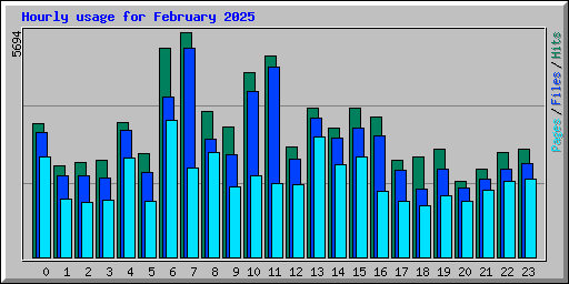 Hourly usage for February 2025